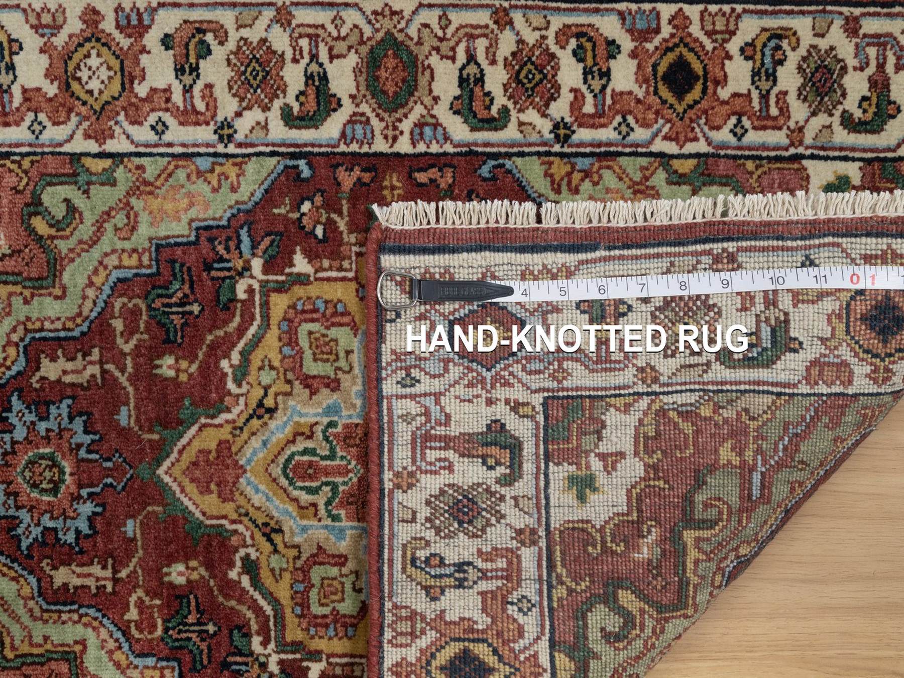 Heriz Heriz hand-knotted wool rug in Red & Ivory, 2'1" x 3' — SKU O091493 (view 8)