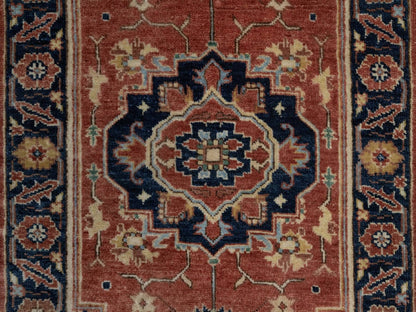 Heriz Heriz hand-knotted wool rug in Red & Midnight Blue, 2'1" x 3'2" — SKU O091496 (view 5)