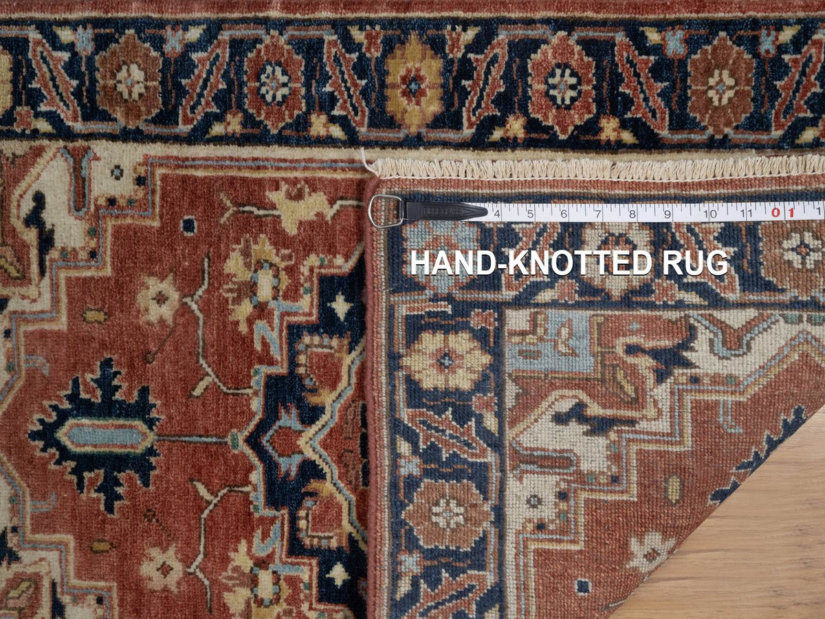 Heriz Heriz hand-knotted wool rug in Red & Midnight Blue, 2'1" x 3'2" — SKU O091496 (view 8)