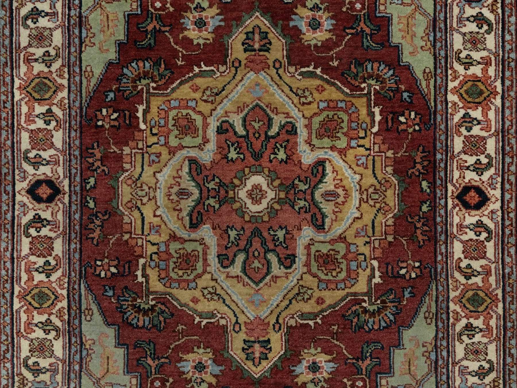 Heriz Heriz hand-knotted wool rug in Red & Ivory, 2'11" x 5'1" — SKU O091498 (view 5)