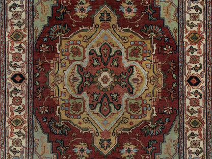 Heriz Heriz hand-knotted wool rug in Red & Ivory, 2'11" x 5'1" — SKU O091498 (view 5)