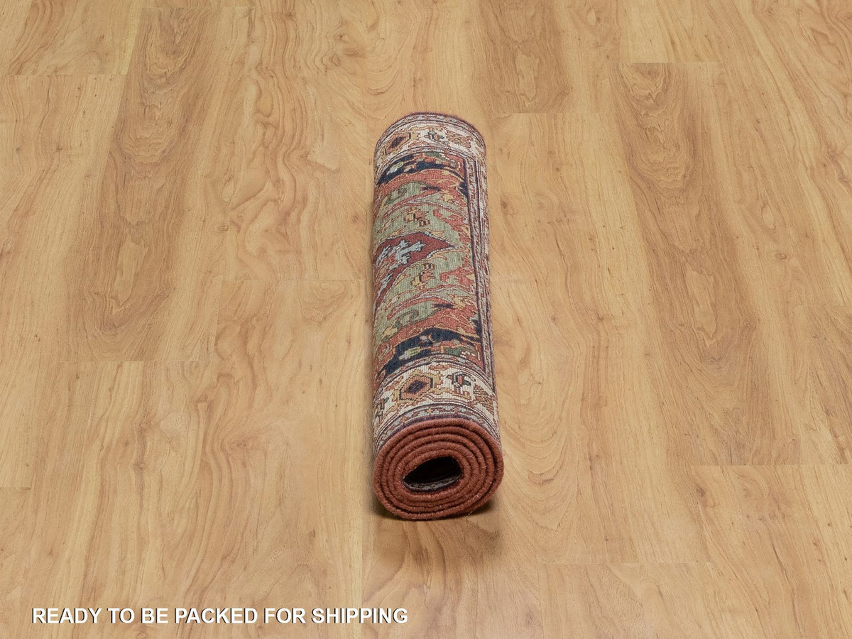 Heriz Heriz hand-knotted wool rug in Red & Ivory, 2'11" x 5'1" — SKU O091498 (view 6)