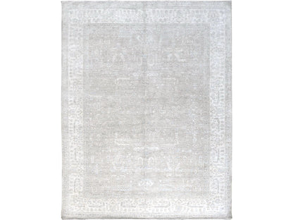 Heriz Vintage hand-knotted wool rug in Gray & Ivory, 8'7" x 11'5" — SKU O0914