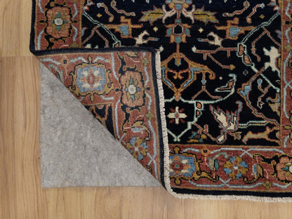 Blue 2'7" x 8'1" Heriz Hand knotted Wool Rug - Sku: O091501