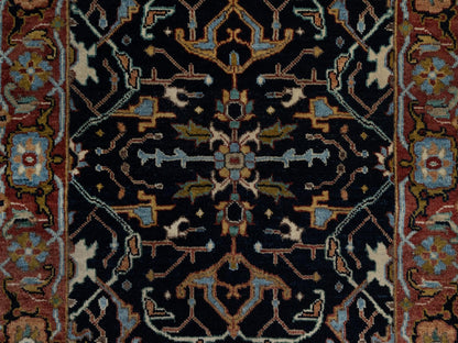 Blue 2'7" x 8'1" Heriz Hand knotted Wool Rug - Sku: O091501