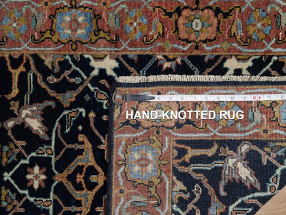 Blue 2'7" x 8'1" Heriz Hand knotted Wool Rug - Sku: O091501