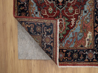Heriz Heriz hand-knotted wool runner in Red & Midnight Blue, 2'6" x 6'2" — SKU O091502 (view 3)