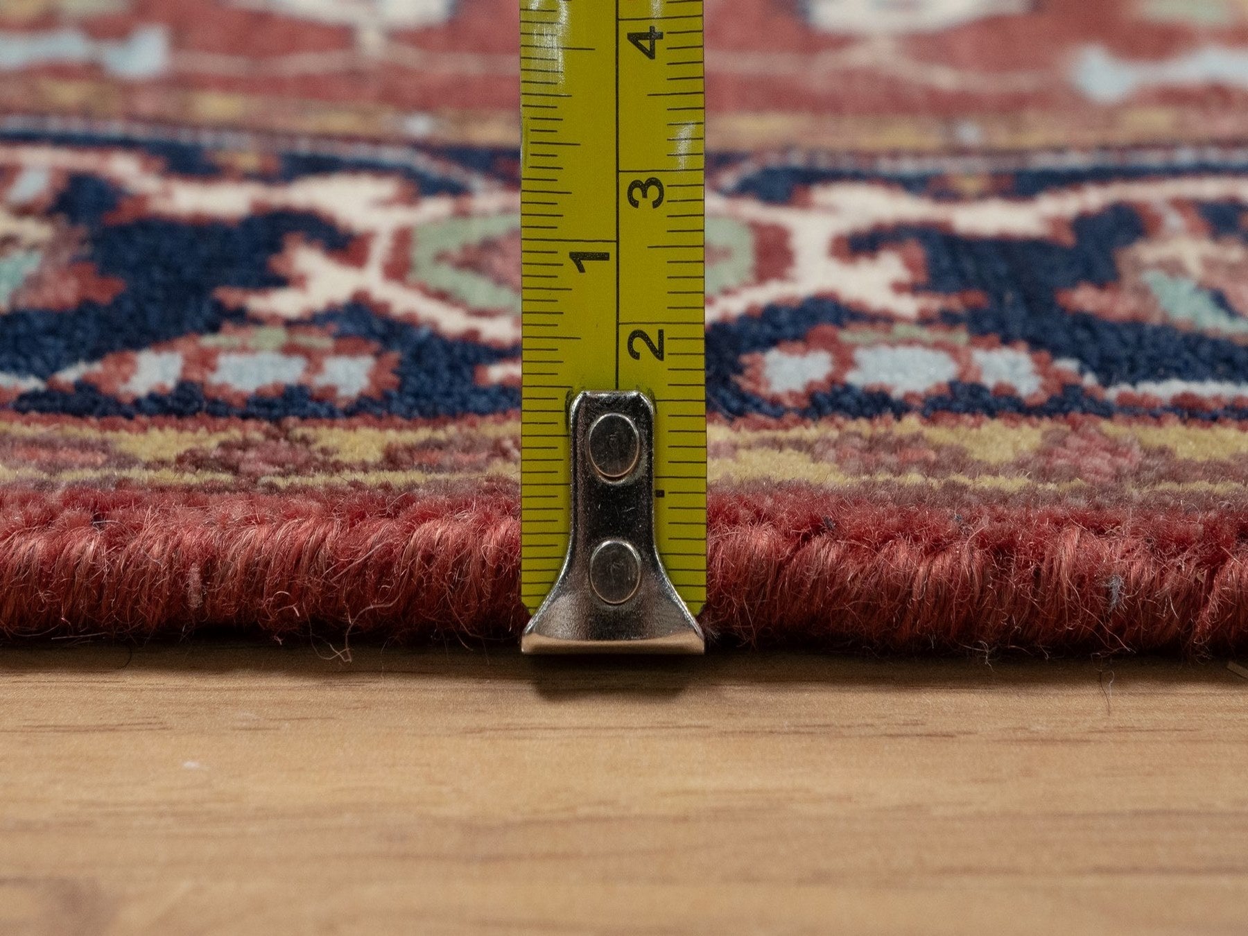 Heriz Heriz hand-knotted wool runner in Red & Midnight Blue, 2'6" x 6'2" — SKU O091502 (view 7)