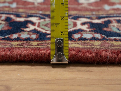 Heriz Heriz hand-knotted wool runner in Red & Midnight Blue, 2'6" x 6'2" — SKU O091502 (view 7)