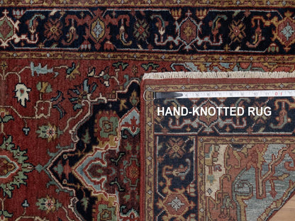 Heriz Heriz hand-knotted wool runner in Red & Midnight Blue, 2'6" x 6'2" — SKU O091502 (view 8)