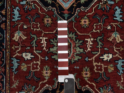 Heriz Heriz hand-knotted wool runner in Red & Midnight Blue, 2'8" x 8'1" — SKU O091504 (view 4)