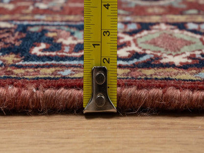 Heriz Heriz hand-knotted wool runner in Red & Midnight Blue, 2'8" x 8'1" — SKU O091504 (view 7)