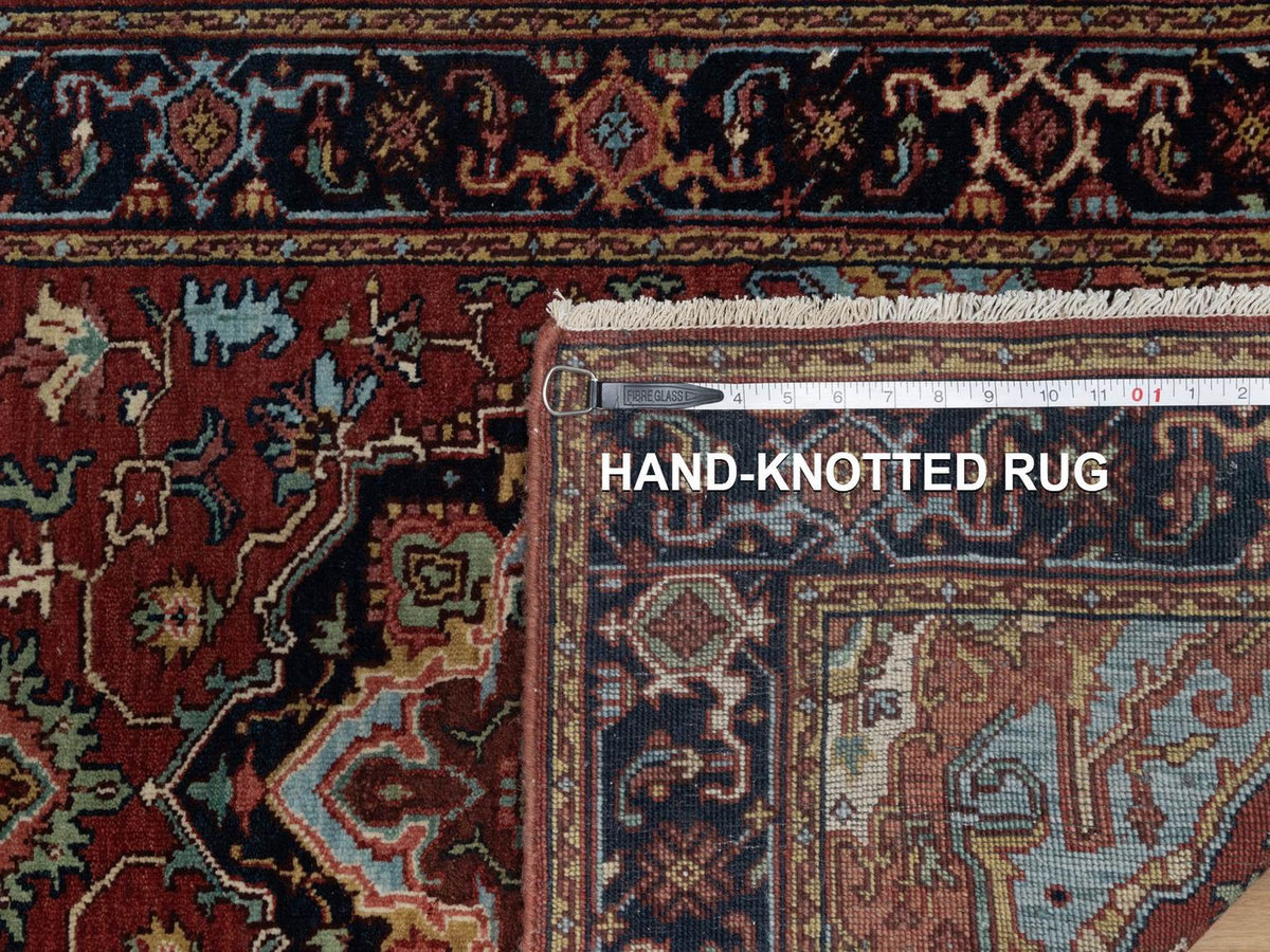 Heriz Heriz hand-knotted wool runner in Red & Midnight Blue, 2'8" x 8'1" — SKU O091504 (view 8)