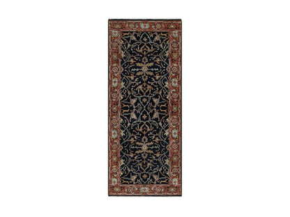 Heriz Heriz hand-knotted wool runner in Blue & Red, 2'7" x 6'2" — SKU O091506