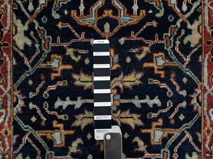 Blue 2'7" x 6'2" Heriz Hand knotted Wool Rug - Sku: O091506