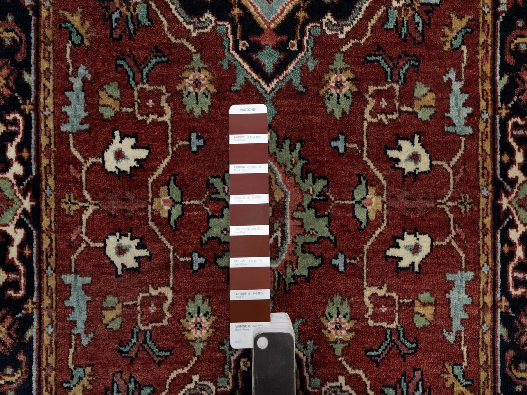 Heriz Heriz hand-knotted wool runner in Red & Midnight Blue, 2'6" x 6'3" — SKU O091507 (view 4)