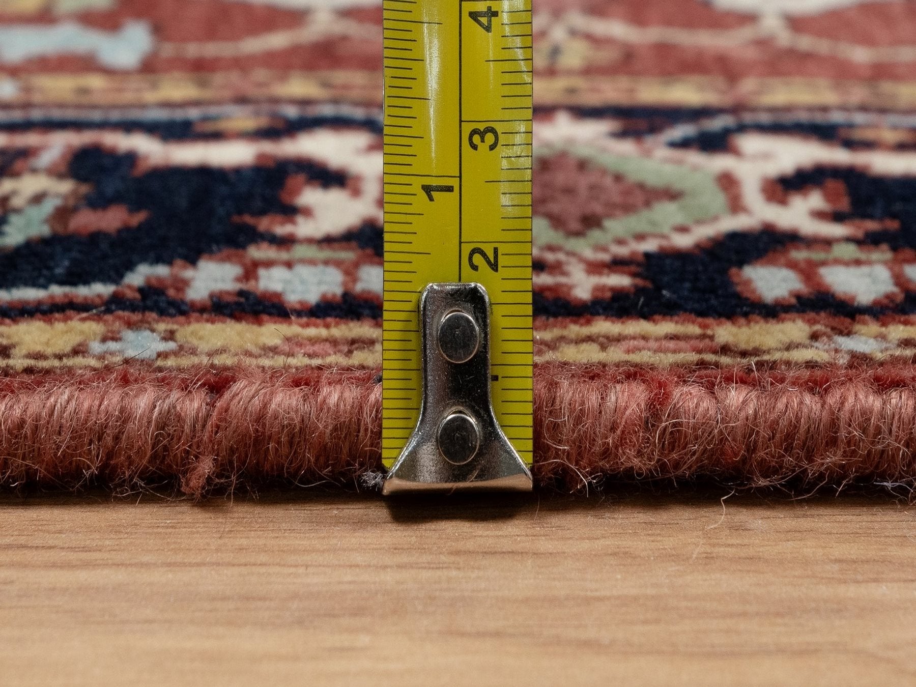 Heriz Heriz hand-knotted wool runner in Red & Midnight Blue, 2'6" x 6'3" — SKU O091507 (view 7)
