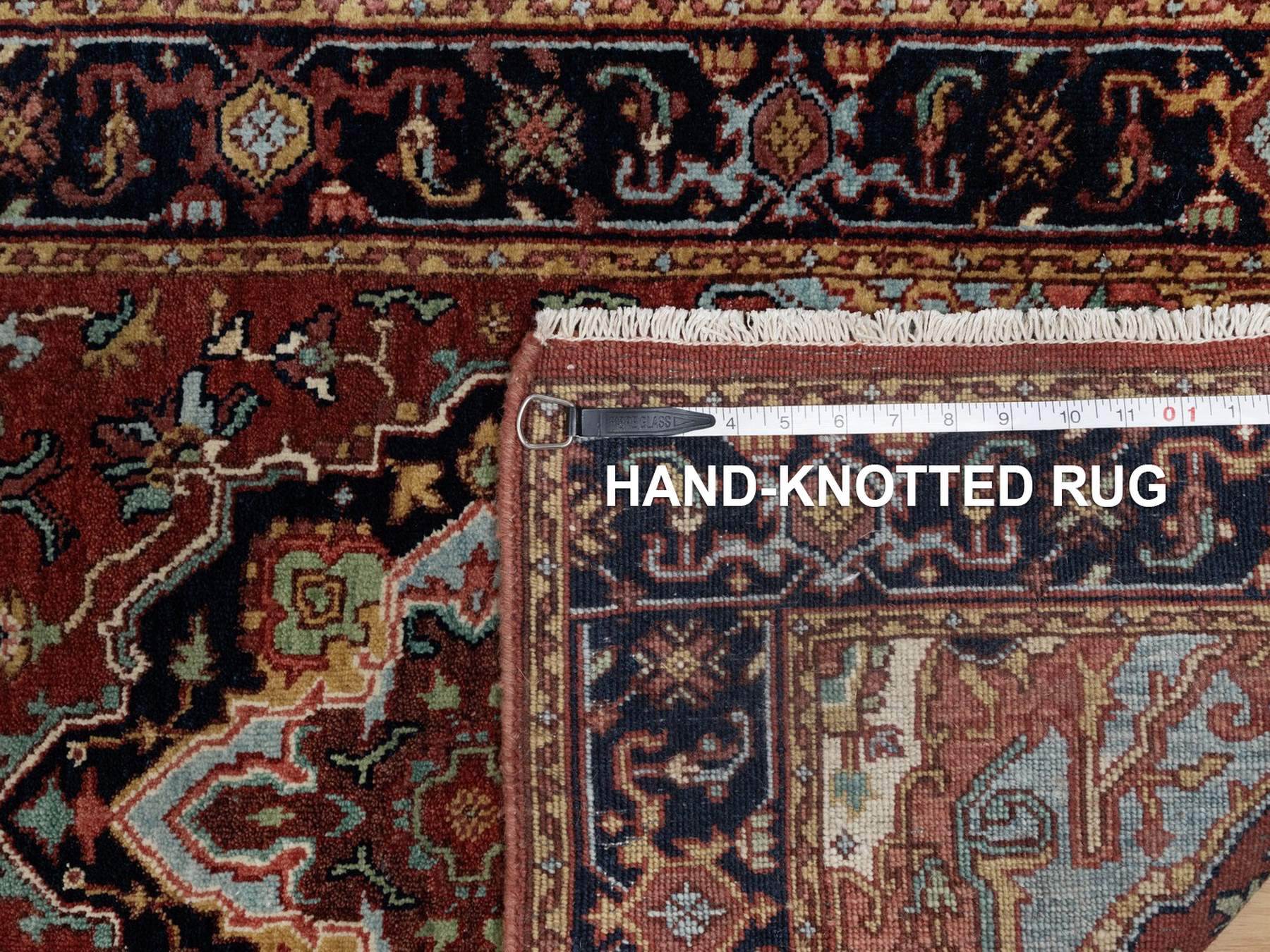 Heriz Heriz hand-knotted wool runner in Red & Midnight Blue, 2'6" x 6'3" — SKU O091507 (view 8)