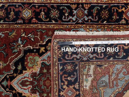 Heriz Heriz hand-knotted wool runner in Red & Midnight Blue, 2'6" x 6'3" — SKU O091507 (view 8)