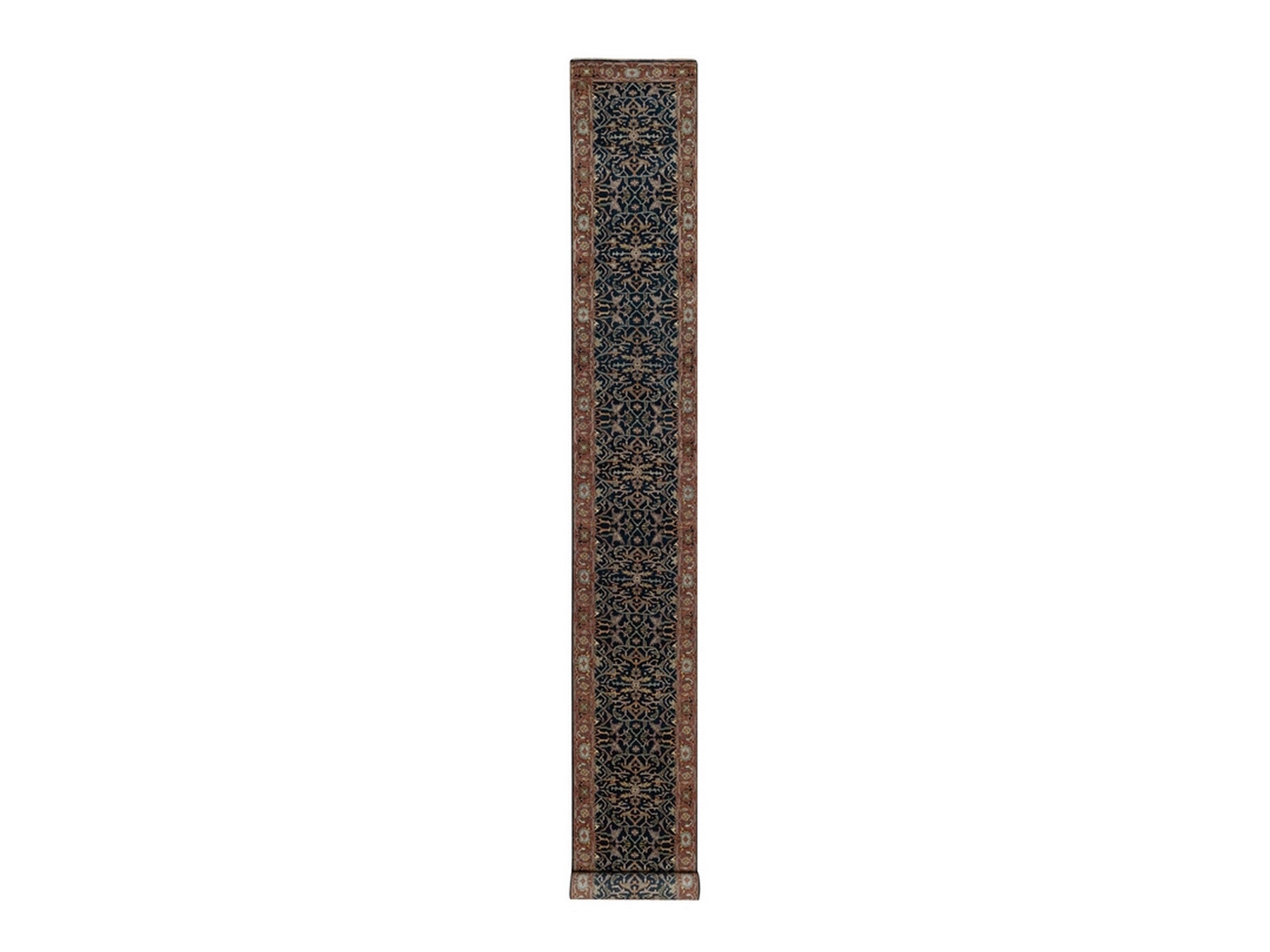 Blue 2'6" x 20'1" Heriz Hand knotted Wool Rug - Sku: O091512