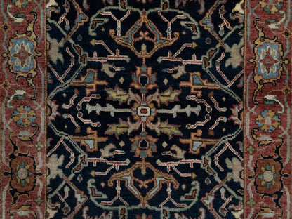 Blue 2'6" x 20'1" Heriz Hand knotted Wool Rug - Sku: O091512