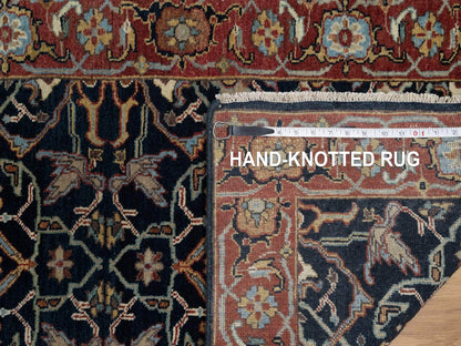 Blue 2'6" x 20'1" Heriz Hand knotted Wool Rug - Sku: O091512