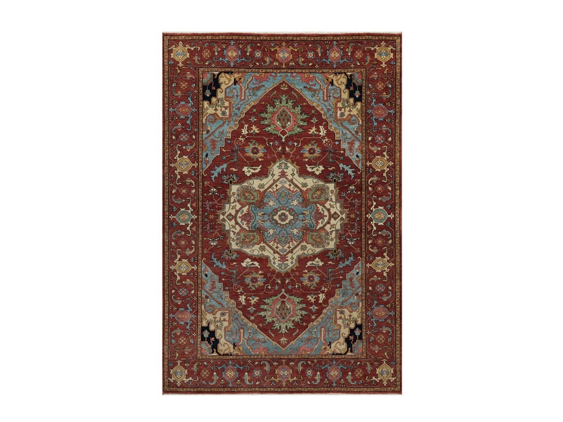 Heriz Heriz hand-knotted wool rug in Red, 6' x 9'2" — SKU O091515