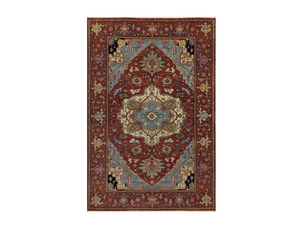 Heriz Heriz hand-knotted wool rug in Red, 6' x 9'2" — SKU O091515