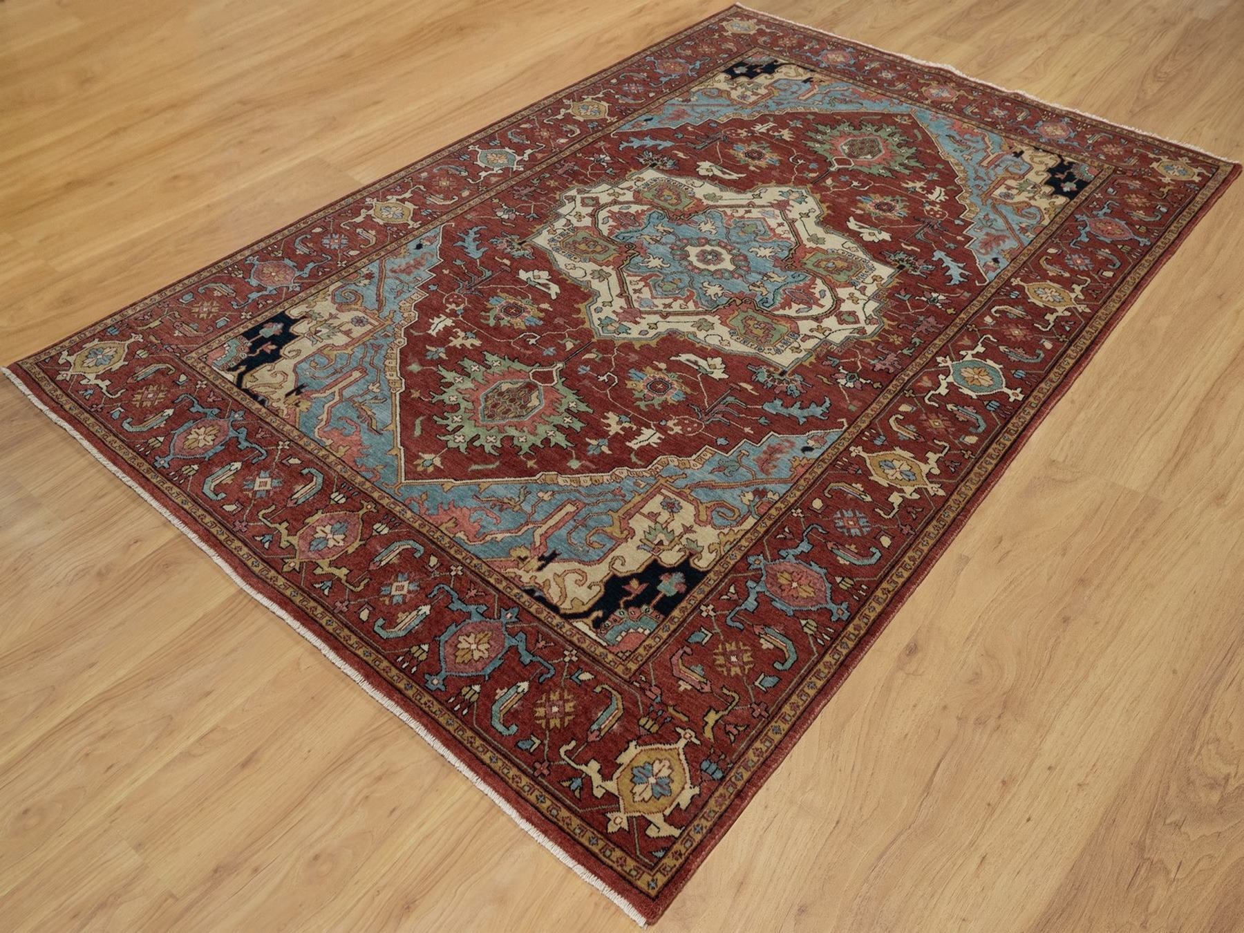 Heriz Heriz hand-knotted wool rug in Red, 6' x 9'2" — SKU O091515 (view 3)
