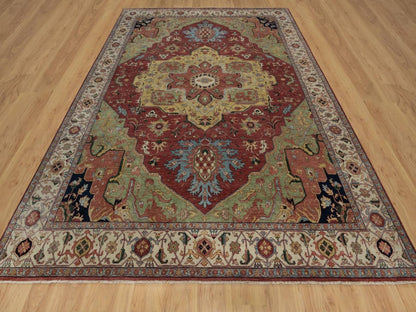 Heriz Heriz hand-knotted wool rug in Red & Ivory, 8'11" x 12'1" — SKU O091516 (view 2)