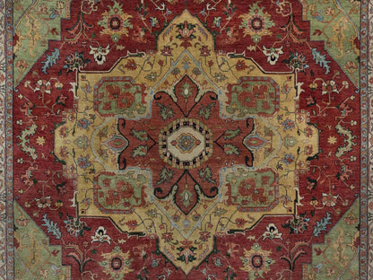 Heriz Heriz hand-knotted wool rug in Red & Ivory, 8'11" x 12'1" — SKU O091516 (view 8)