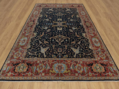 Blue 9'0" x 12'1" Heriz Hand knotted Wool Rug - Sku: O091517