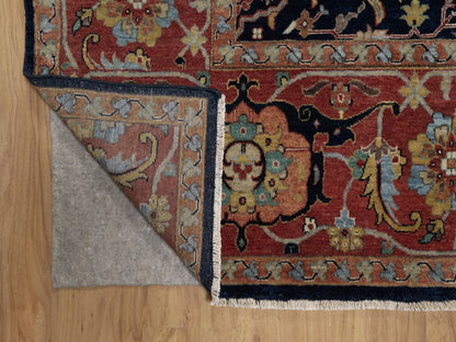 Blue 9'0" x 12'1" Heriz Hand knotted Wool Rug - Sku: O091517