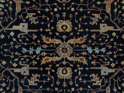 Blue 9'0" x 12'1" Heriz Hand knotted Wool Rug - Sku: O091517