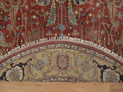 Heriz Heriz hand-knotted wool rug in Red & Gold, 6'2" x 6'2" — SKU O091521 (view 3)