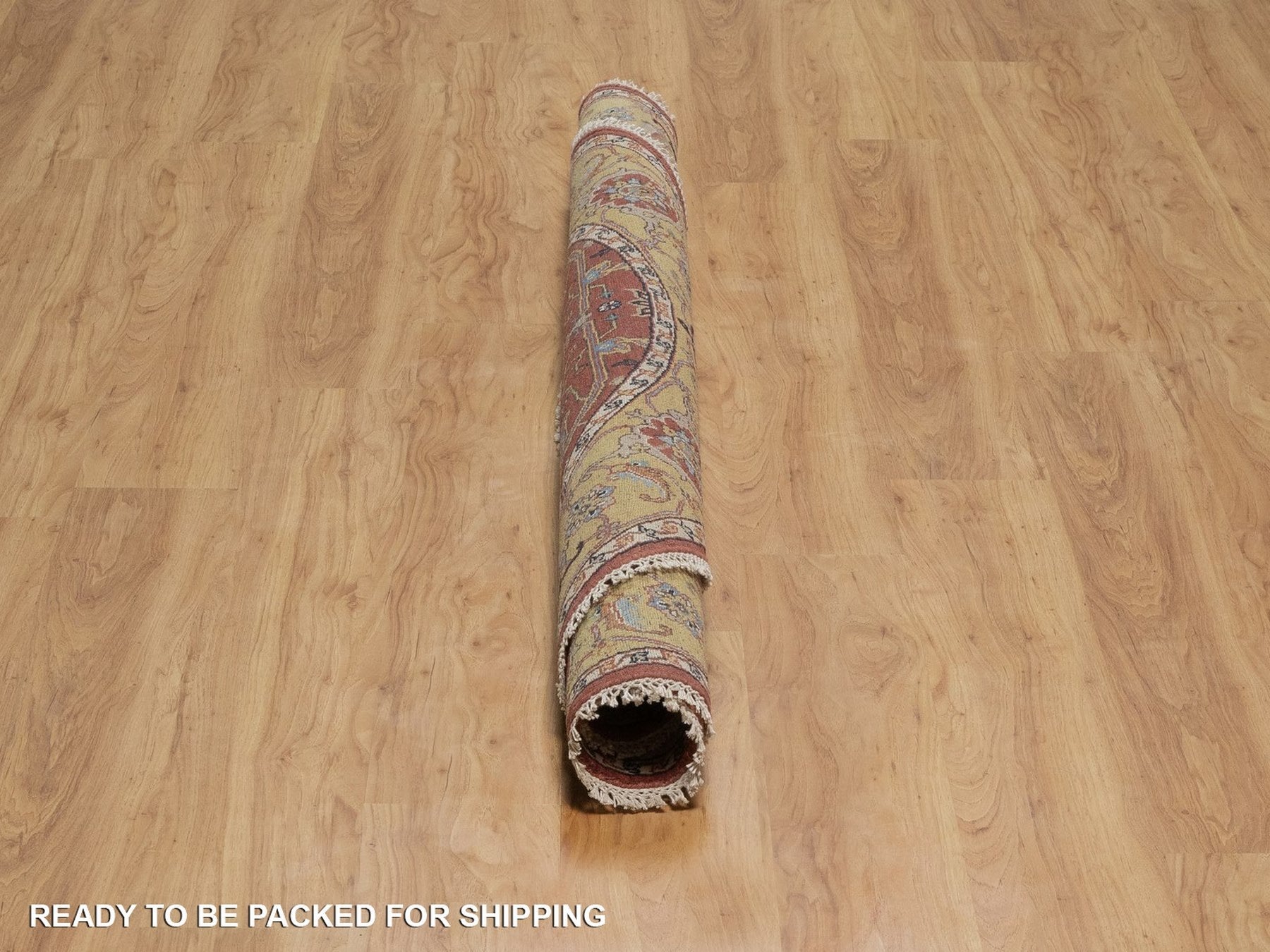 Heriz Heriz hand-knotted wool rug in Red & Gold, 6'2" x 6'2" — SKU O091521 (view 6)