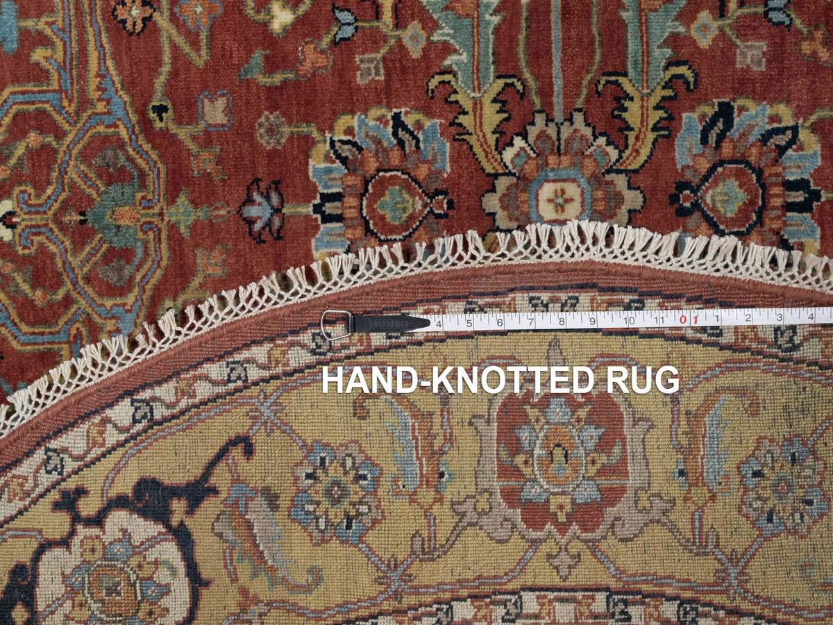 Heriz Heriz hand-knotted wool rug in Red & Gold, 6'2" x 6'2" — SKU O091521 (view 8)