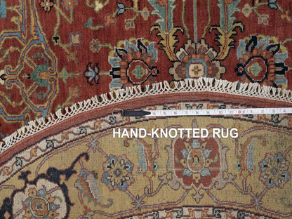 Heriz Heriz hand-knotted wool rug in Red & Gold, 6'2" x 6'2" — SKU O091521 (view 8)