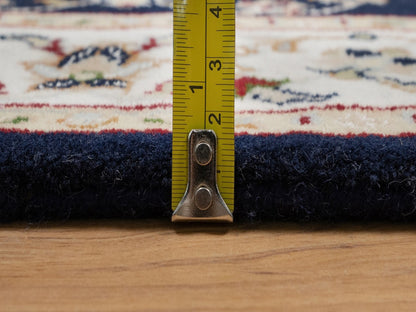 Blue 2'8" x 4'2" Fine Oriental Hand knotted Wool/Silk Rug - Sku: O091533