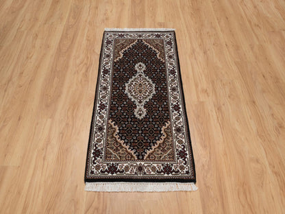 Black 2'0" x 4'2" Fine Oriental Hand knotted Wool Rug - Sku: O091568