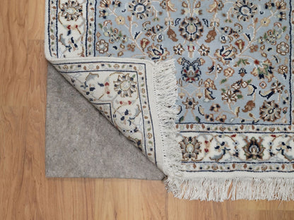 Blue 2'8" x 10'1" Fine Oriental Hand knotted Wool/Silk Rug - Sku: O091577