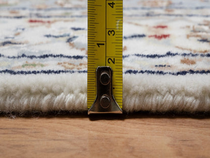 Blue 2'8" x 10'1" Fine Oriental Hand knotted Wool/Silk Rug - Sku: O091577