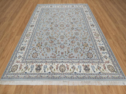 Nain Fine Oriental hand-knotted wool/silk rug in Gray & Ivory, 8'2" x 10'5" — SKU O091596 (view 2)
