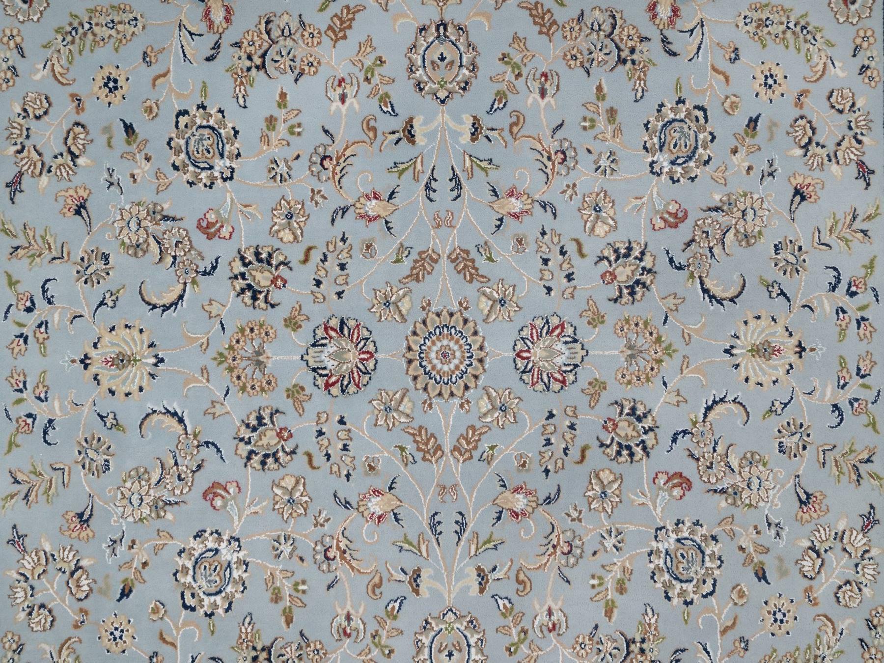 Nain Fine Oriental hand-knotted wool/silk rug in Gray & Ivory, 8'2" x 10'5" — SKU O091596 (view 8)