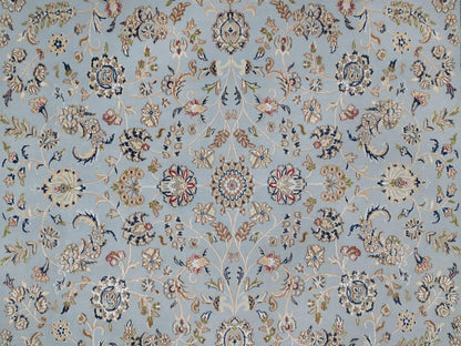 Nain Fine Oriental hand-knotted wool/silk rug in Gray & Ivory, 8'2" x 10'5" — SKU O091596 (view 8)