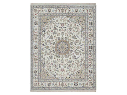 Nain hand-knotted wool/silk rug in Ivory, 7'11" x 10'3", SKU O091598