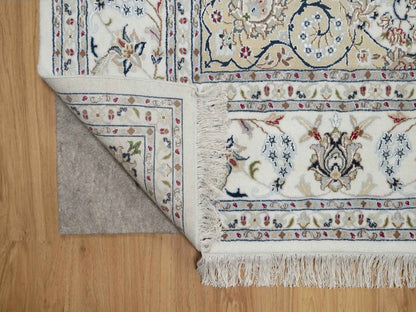 Nain hand-knotted wool/silk rug in Ivory, 7'11" x 10'3", SKU O091598 (view 4)