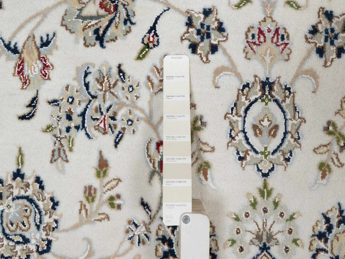 Nain hand-knotted wool/silk rug in Ivory, 7'11" x 10'3", SKU O091598 (view 7)