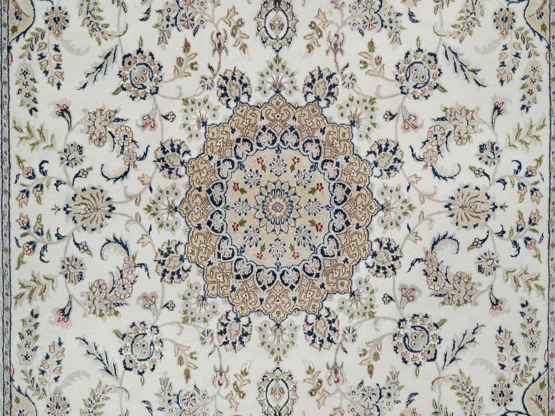 Nain hand-knotted wool/silk rug in Ivory, 7'11" x 10'3", SKU O091598 (view 8)