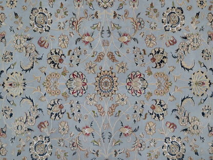 Blue 8'10" x 12'1" Fine Oriental Hand knotted Wool/Silk Rug - Sku: O091607